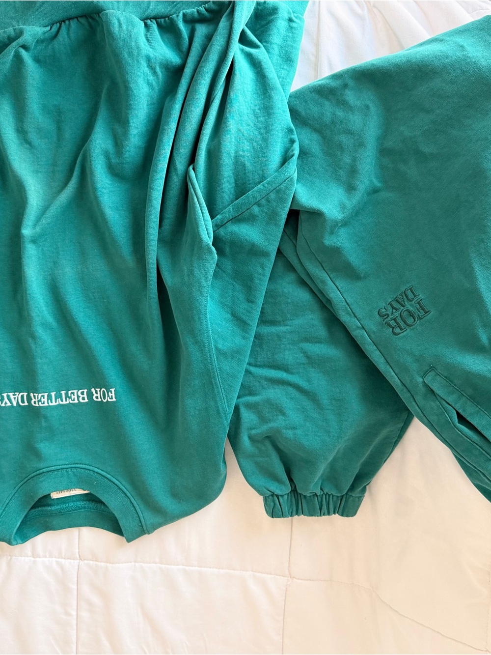 For Days | Women’s Green Sweatshirt and Sweat Pant Set size Medium